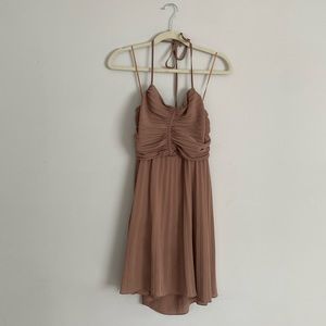 Coffee Promesa Halter Dress